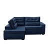 Sofá de Canto Retrátil e Reclinável com Molas 2,50x2,00 Esq Virginia Suede Azul Adonai Estofados - 7