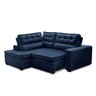 Sofá de Canto Retrátil e Reclinável com Molas 2,50x2,00 Esq Virginia Suede Azul Adonai Estofados - 3