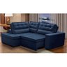 Sofá de Canto Retrátil e Reclinável com Molas 2,50x2,00 Esq Virginia Suede Azul Adonai Estofados - 1