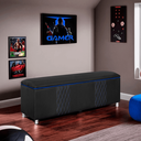 Ver imagem 1 de Baú Organizador Fighter para Quarto Gamer 140cm Corino:preto e Azul