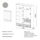 Ver imagem 3 de Guarda Roupa 180cm 4 Portas com Gavetas Dalla Costa 100% Mdf Cor:freijó com Off White