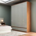 Ver imagem 1 de Guarda Roupa 180cm 4 Portas com Gavetas Dalla Costa 100% Mdf Cor:freijó com Off White