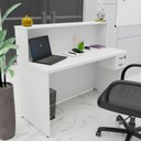 Ver imagem 3 de Balcão Atendimento Recepção Consultório 1200x600 C/gaveteiro - Branco