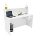 Ver imagem 4 de Balcão Atendimento Recepção Consultório 1200x600 C/gaveteiro - Branco