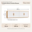 Ver imagem 2 de Armário Aéreo Cozinha Manaus 4 Portas Cinamomo Off White Formimóveis