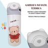 Garrafa Infantil Térmica 420ml de Ursinho Branca Ideal para Bebidas Quentes e Frias até 12h - 5