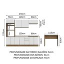 Ver imagem 4 de Armário de Cozinha Completa 315cm Rustic/Branco Glamy Madesa 02