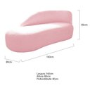 Ver mais imagens de Kit Divã Luna 160cm Lado Esquerdo e 02 Poltronas Base de Ferro Dourado Suede Rosa Bebê