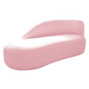 Ver imagem 3 de Kit Divã Luna 160cm Lado Esquerdo e 02 Poltronas Base de Ferro Dourado Suede Rosa Bebê