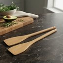 Ver imagem 1 de Kit 6 Espátulas de Pau 30 Cm em Madeira Artesanal Teixeira:marrom-claro