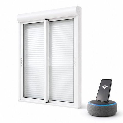 Porta com Persiana Integrada Automatizada Branca 120x235 cm
