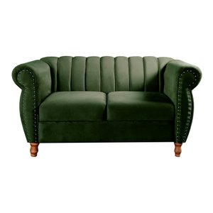Namoradeira Decorativa Chesterfield Sofá Realeza Vintage - Veludo Verde