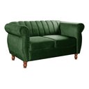 Ver imagem 2 de Namoradeira Decorativa Chesterfield Sofá Realeza Vintage - Veludo Verde