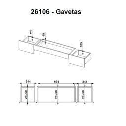Escrivaninha 03 Gavetas Trend Home Office - Artesano Off White - 6