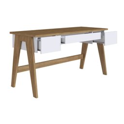 Escrivaninha 03 Gavetas Trend Home Office - Artesano Off White - 4