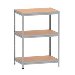 ESTANTE DE AÇO PESADA 125X92X60 3 PRAT. MAD. PANDIN - CINZA EPP1250X600 PRAT MAD - 1