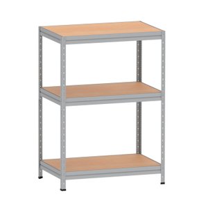 ESTANTE DE AÇO PESADA 125X92X60 3 PRAT. MAD. PANDIN - CINZA EPP1250X600 PRAT MAD