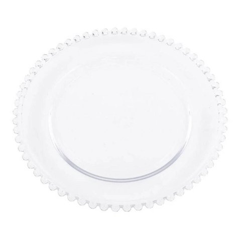 Prato de Sobremesa Linha Pearl 20cm Cristal Wolff Avulso Decorado