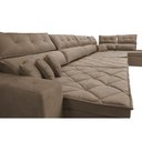 Ver imagem 5 de Sofá de Canto 4.80x2.36m Retrátil e Reclinável com Molas Cama inBox Platinum Direito Suede Bege