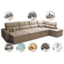 Ver imagem 3 de Sofá de Canto 4.80x2.36m Retrátil e Reclinável com Molas Cama inBox Platinum Direito Suede Bege