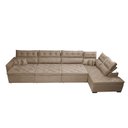 Ver imagem 6 de Sofá de Canto 4.80x2.36m Retrátil e Reclinável com Molas Cama inBox Platinum Direito Suede Bege
