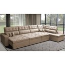 Ver imagem 1 de Sofá de Canto 4.80x2.36m Retrátil e Reclinável com Molas Cama inBox Platinum Direito Suede Bege