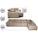 Ver imagem 2 de Sofá de Canto 4.80x2.36m Retrátil e Reclinável com Molas Cama inBox Platinum Direito Suede Bege