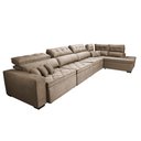 Ver mais imagens de Sofá de Canto 4.80x2.36m Retrátil e Reclinável com Molas Cama inBox Platinum Direito Suede Bege