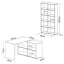 Ver imagem 4 de Mesa Escrivaninha em L Link e Estante Livreiro 90x187cm Lean A06 Branco - Mpozenato