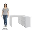 Ver imagem 7 de Mesa Escrivaninha em L Link e Estante Livreiro 90x187cm Lean A06 Branco - Mpozenato