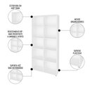 Ver imagem 5 de Mesa Escrivaninha em L Link e Estante Livreiro 90x187cm Lean A06 Branco - Mpozenato
