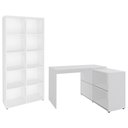 Ver imagem 1 de Mesa Escrivaninha em L Link e Estante Livreiro 90x187cm Lean A06 Branco - Mpozenato