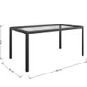 Mesa Sala de Jantar Cozinha Tampo de Vidro Retangular Soul 136 cm 6 Lugares 4 Pés em Aço Preto - 3