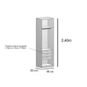 Ver imagem 3 de Closet Modulado sem Portas com Gavetas 90cm Altezza Belmax:branco