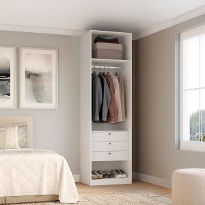 Closet Modulado sem Portas com Gavetas 90cm Altezza Belmax:branco