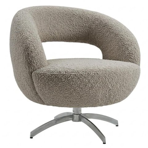 Poltrona Decorativa Topazio Base Giratoria Boucle Tce 1018 Moll