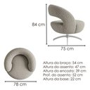 Ver imagem 3 de Poltrona Decorativa Topazio Base Giratoria Boucle Tce 1018 Moll