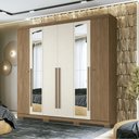 Ver imagem 2 de Guarda Roupa Casal 6 Portas Ripado Espelho e Pes Buriti Santos Andira