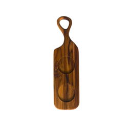 Tábua de Servir com Rebaixos para Molheira P - Madeira de Teca 36x10x2cm - 1