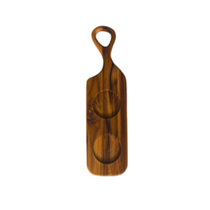 Tábua de Servir com Rebaixos para Molheira P - Madeira de Teca 36x10x2cm