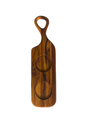Ver imagem 1 de Tábua de Servir com Rebaixos para Molheira P - Madeira de Teca 36x10x2cm