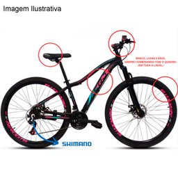 Bicicleta Aro 29 com Câmbio Traseiro Shimano Feeling Preto/rosa - 4
