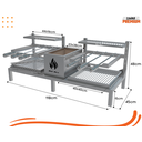 Ver imagem 2 de Parrilla Dupla de Alvenaria 118x45 com Grelha Uruguaia e Argentina + 6 Espetos