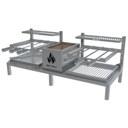 Parrilla Dupla de Alvenaria 118x45 com Grelha Uruguaia e Argentina + 6 Espetos - 1