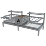 Parrilla Dupla de Alvenaria 118x45 com Grelha Uruguaia e Argentina + 6 Espetos - 1