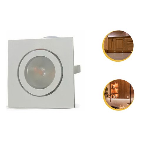 Kit com 2 Spots Quadrados 3000k Opus Eco Branco St1355
