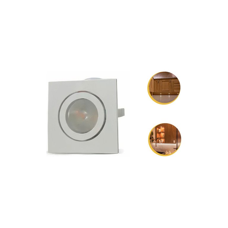 Kit com 2 Spots Quadrados 3000k Opus Eco Branco St1355