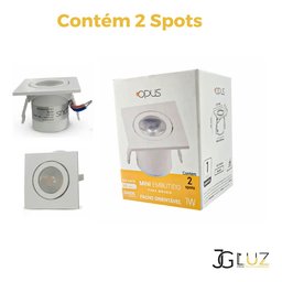 Kit com 2 Spots Quadrados 3000k Opus Eco Branco St1355 - 4