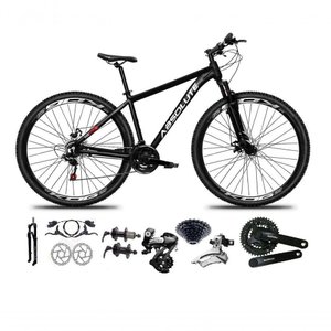 Bicicleta Aro 29 Absolute Nero 5 Shimano Altus 24v Freios Hidráulicos Garfo com Trava Preto Tam 21