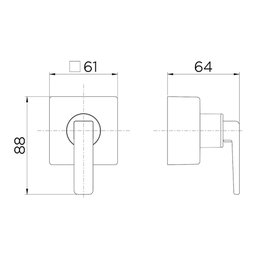Acabamento para Registro Docol Stillo 824144 para Base Deca 1/2", 3/4" e 1" Níquel Escovado - 2